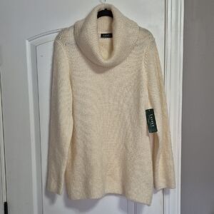 Ralph Lauren Women's Cream Cowl Neck Sweater
